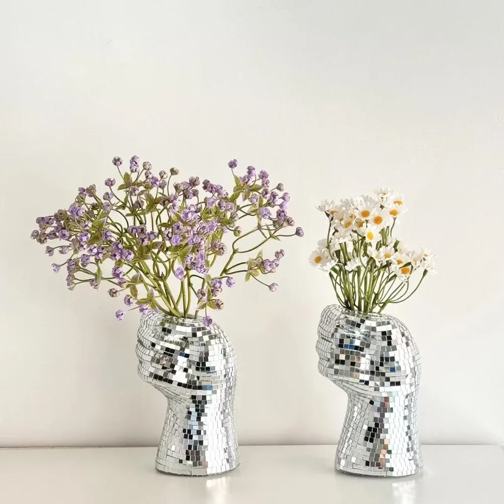 Silver Glass Vase Disco Mirror Vases Creative Fist Vase Room Decoration Living Room Desktop Decoration Home Decoration
Silver Glass Vase Disco Mirror Vases Creative Fist Vase Room Decoration Living Room Desktop Decoration Home Decoration