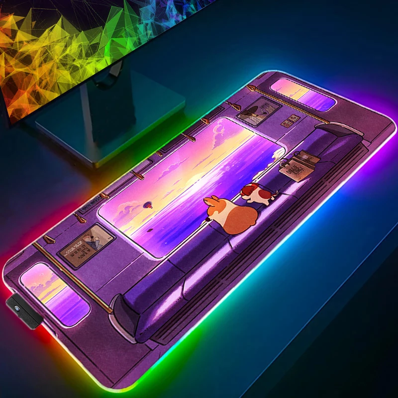 RGB LED Mouse Pad Extended Gaming Corgi Dog Mousepad With Stitched Edges Desk Mat Non-Slip Base Computer Keyboard Pad For Laptop
RGB LED Mouse Pad Extended Gaming Corgi Dog Mousepad With Stitched Edges Desk Mat Non-Slip Base Computer Keyboard Pad For Laptop