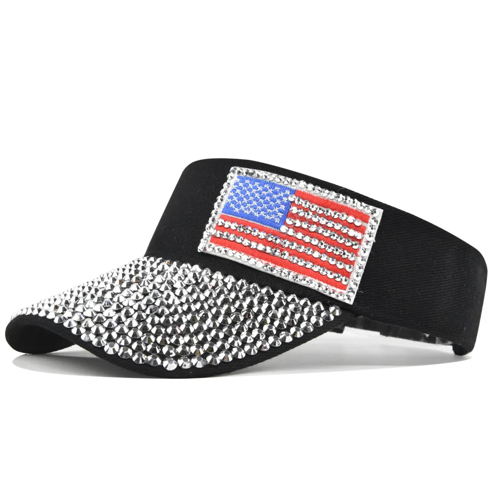 USA American Flag Baseball Cap Rhinestone Hat Sun Visor Hats Empty Top Baseball Sun Cap for Men Women
USA American Flag Baseball Cap Rhinestone Hat Sun Visor Hats Empty Top Baseball Sun Cap for Men Women
