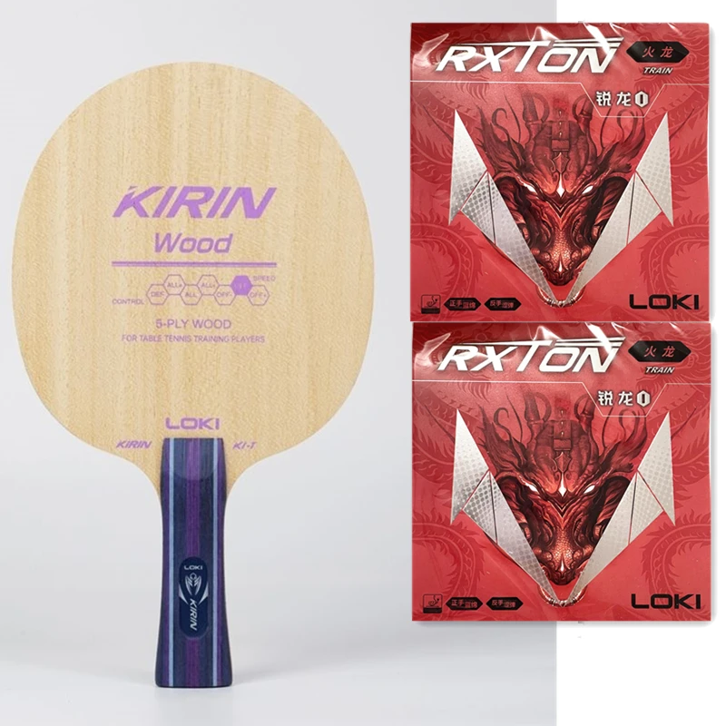 Лезвие для настольного тенниса LOKI KIRIN K1-T с 2 резиновыми резинами RXTON TRAIN, оригинальная ракетка для пинг-понга LOKI в сборе для начинающих
Лезвие для настольного тенниса LOKI KIRIN K1-T с 2 резиновыми резинами RXTON TRAIN, оригинальная ракетка для пинг-понга LOKI в сборе для начинающих