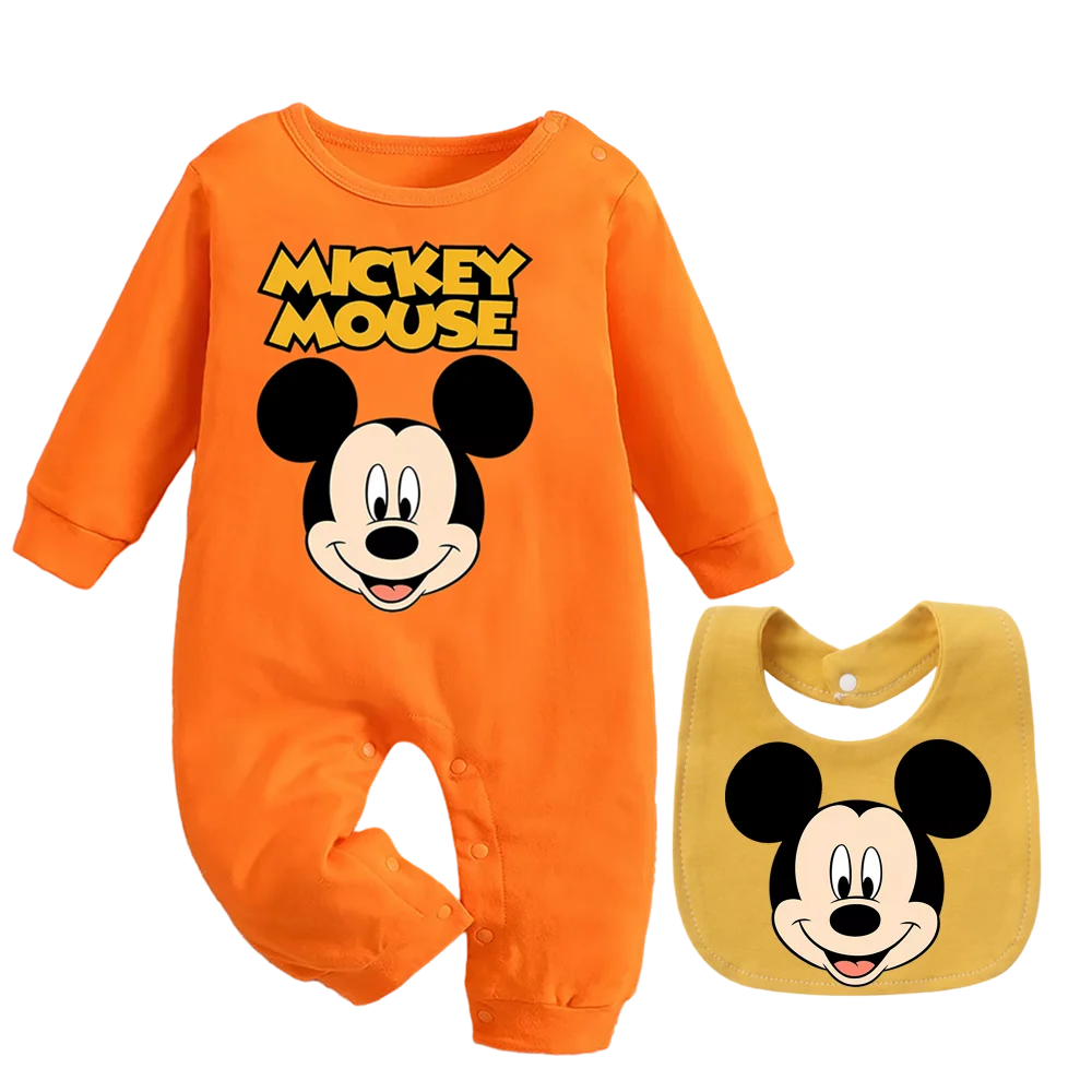Cute Cartoon Pure Cotton Baby Jumpsuit and Bib Fit 0-6 Months
Cute Cartoon Pure Cotton Baby Jumpsuit and Bib Fit 0-6 Months