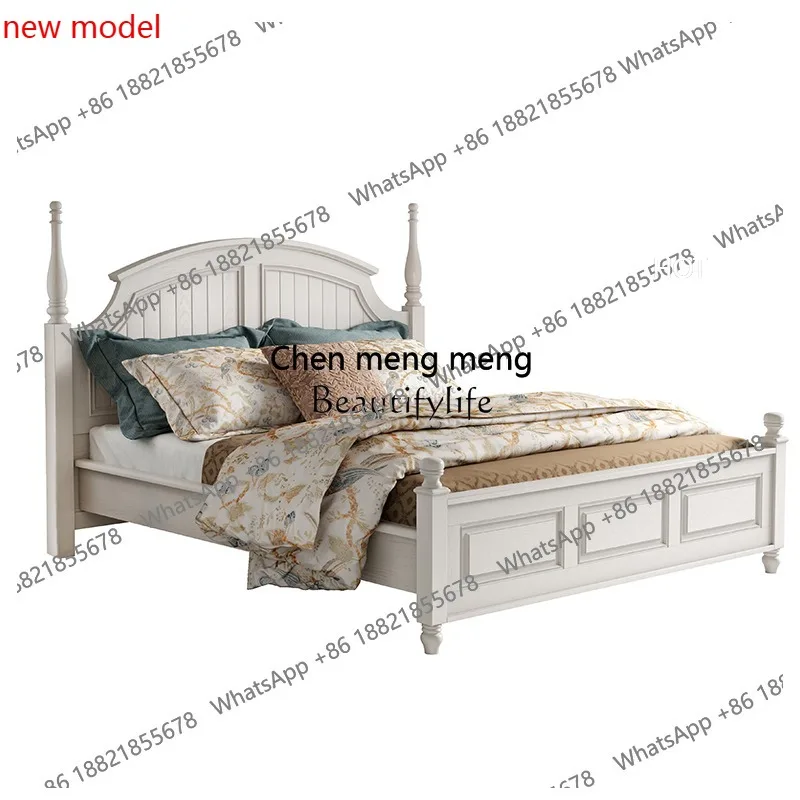 American-style Solid Wood Country Master Bedroom Light Luxury Vintage White Storage High Box Bed
American-style Solid Wood Country Master Bedroom Light Luxury Vintage White Storage High Box Bed