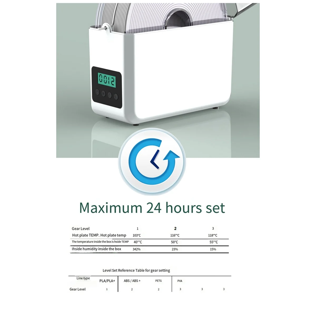 Filament Dry Box Filament Dry Box Adjustable Temperature 1Kg Keeping Filament Dry Holder 3D Printer Accessories US Plug White
Filament Dry Box Filament Dry Box Adjustable Temperature 1Kg Keeping Filament Dry Holder 3D Printer Accessories US Plug White