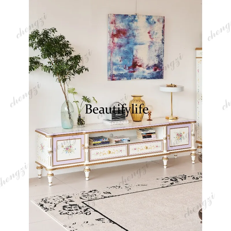 French painted TV cabinet retro living room floor decorative cabinet living room storage cabinet
French painted TV cabinet retro living room floor decorative cabinet living room storage cabinet