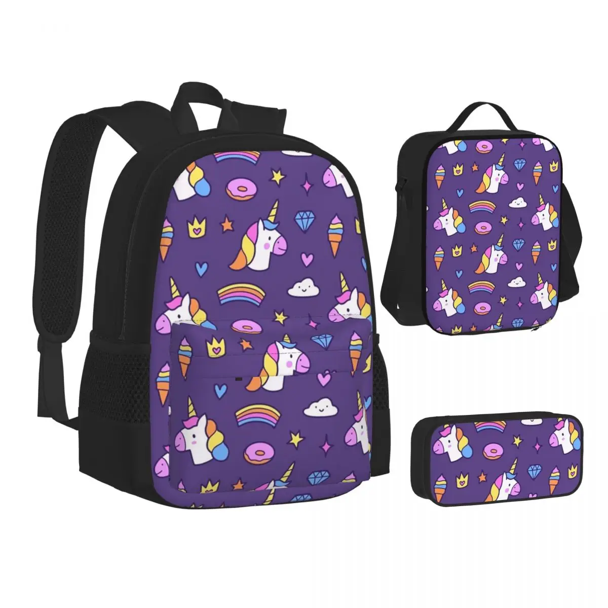 Ice Cream Unicorn Backpacks Students Bookbag School Bags Children Rucksack Lunch Bag Pen Bag Three-Piece Set
Ice Cream Unicorn Backpacks Students Bookbag School Bags Children Rucksack Lunch Bag Pen Bag Three-Piece Set