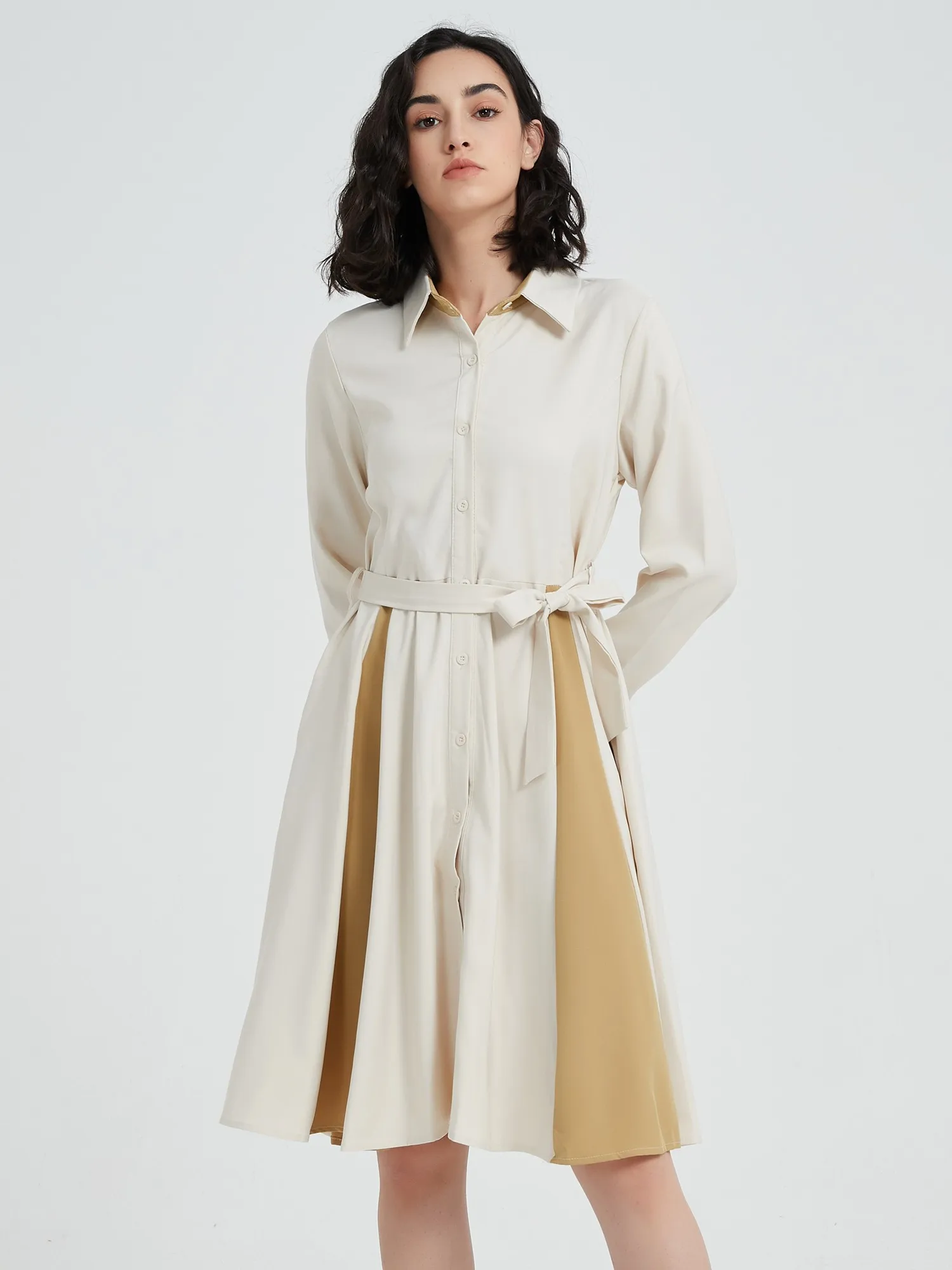 High Quality Elegant Long Sleeve Dress Women Autumn 2022 Vintage Beige A-line Long Dress with Belt Vestidos
High Quality Elegant Long Sleeve Dress Women Autumn 2022 Vintage Beige A-line Long Dress with Belt Vestidos