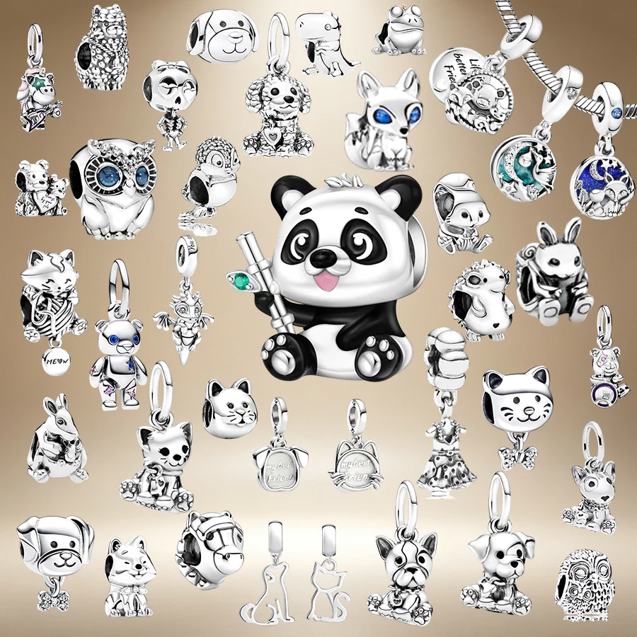 Hot Sale 925 Silver Cute Animal Charm Bead,Panda Dog Cat Owl Fox Rabbit Pet Dangle Bead,DIY Jewelry Making Gifts For Women Girls
Hot Sale 925 Silver Cute Animal Charm Bead,Panda Dog Cat Owl Fox Rabbit Pet Dangle Bead,DIY Jewelry Making Gifts For Women Girls
