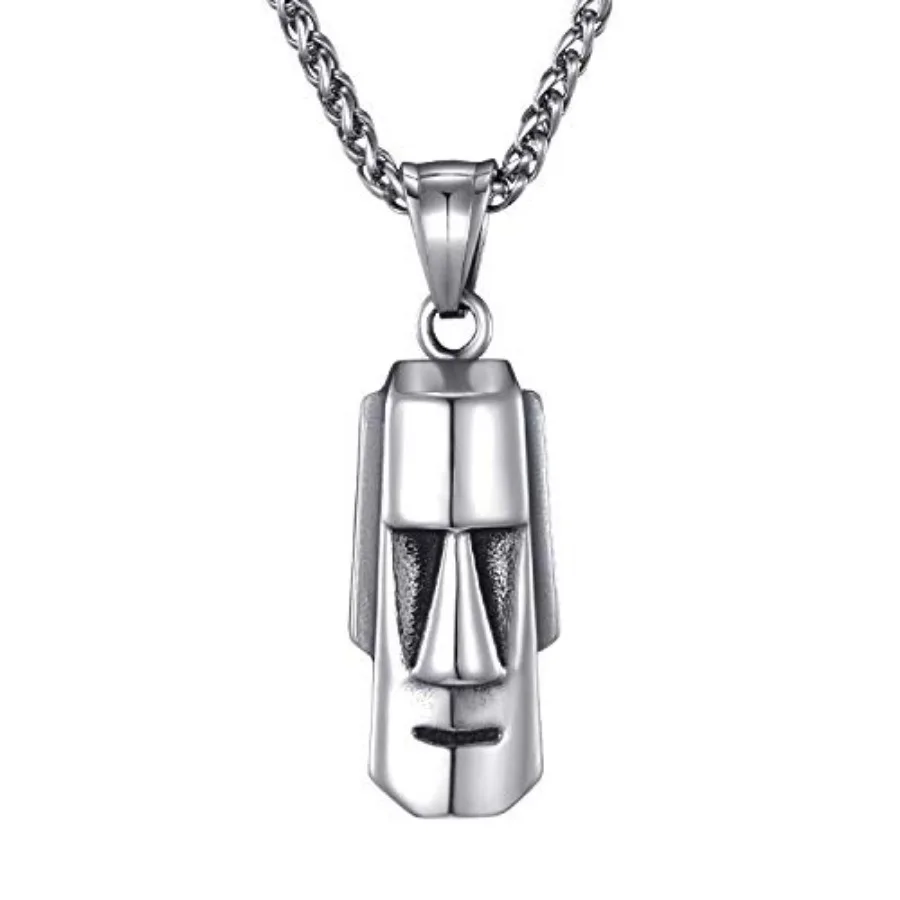 Easter Island Statue Pendant Necklace for Men Women Small Moai Pendant 24 Inch Stainless Steel Link Chain Unisex
Easter Island Statue Pendant Necklace for Men Women Small Moai Pendant 24 Inch Stainless Steel Link Chain Unisex