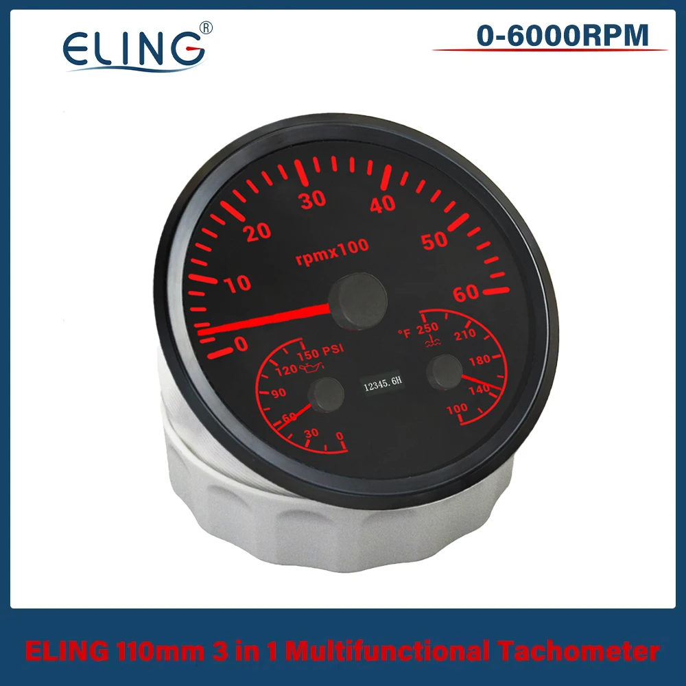 ELING Car 110mm 3 in 1 Multifunctional 0-6000RPM 0-8000RPM Tachometer with Oil Press Water Temp with 7 Colors Backlights 12V 24V
ELING Car 110mm 3 in 1 Multifunctional 0-6000RPM 0-8000RPM Tachometer with Oil Press Water Temp with 7 Colors Backlights 12V 24V