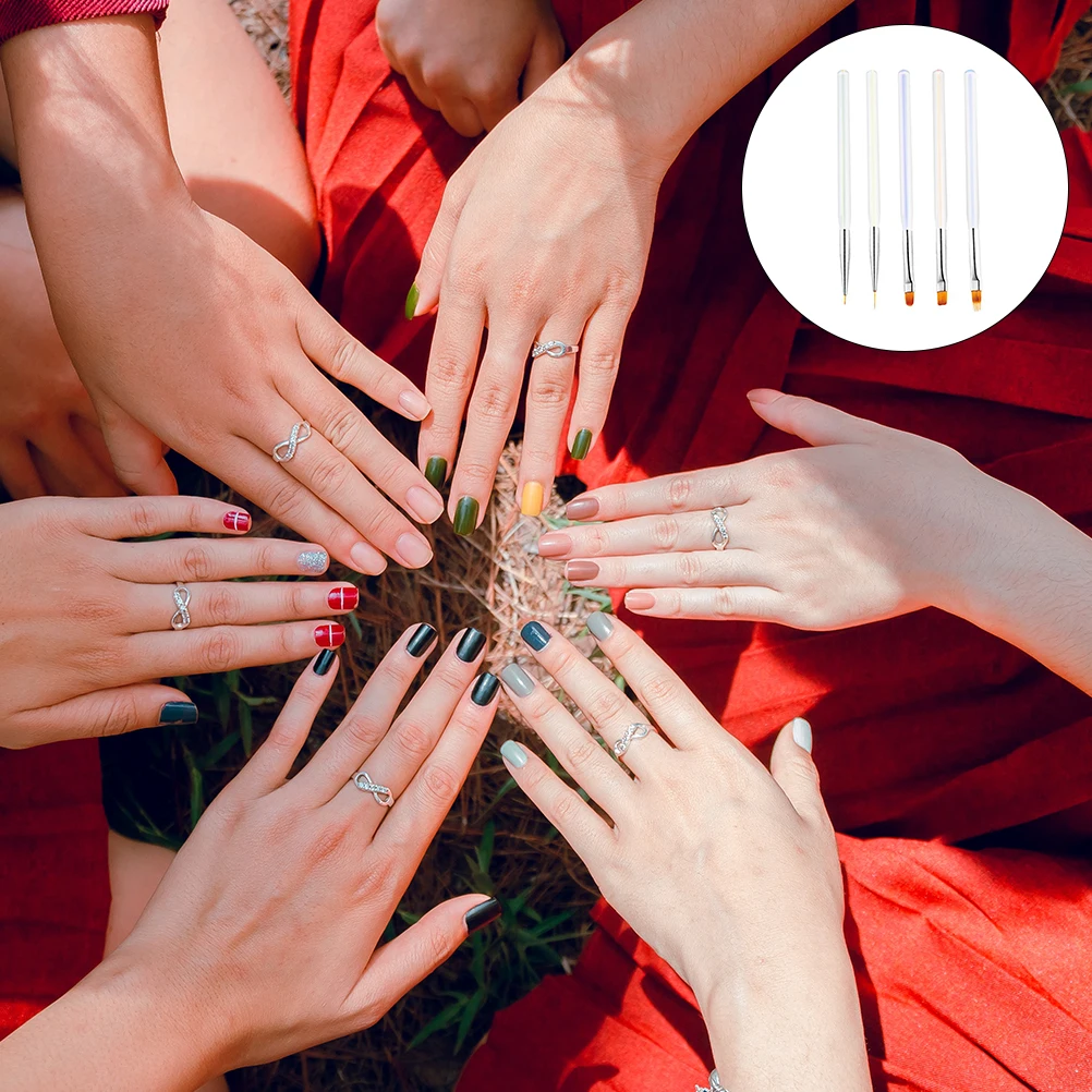 5Pcs Uv Gel Nail Art Pen Set Premium Fiber Acrylic Handle Smooth Brush Head for Professional Manicure Design Drawing Tool
5Pcs Uv Gel Nail Art Pen Set Premium Fiber Acrylic Handle Smooth Brush Head for Professional Manicure Design Drawing Tool