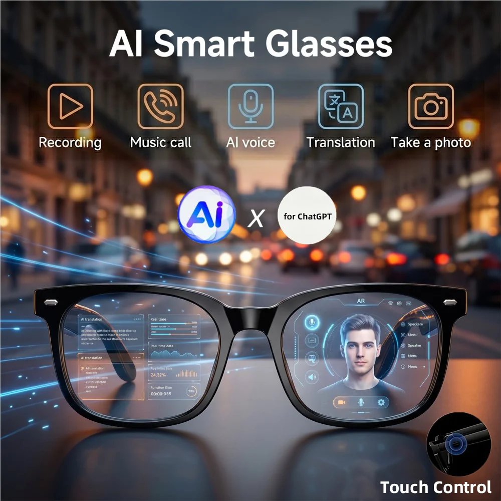 AI Remote Control Touch Smart Glasses 8K Photo Camera Recording Voice Assistant Translator Music Bluetooth Sunglasses UV400
AI Remote Control Touch Smart Glasses 8K Photo Camera Recording Voice Assistant Translator Music Bluetooth Sunglasses UV400