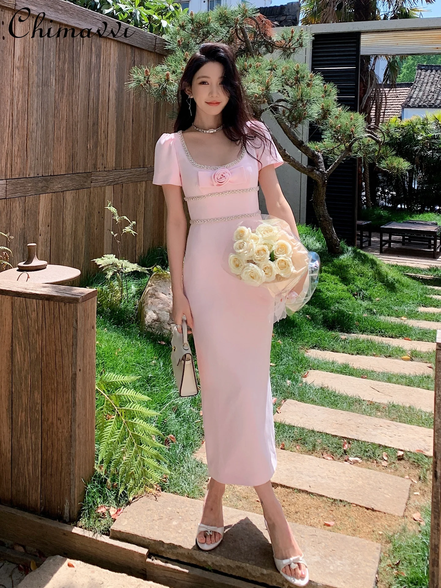 2025 Summer New High-end Pink Rose Flower Sexy Big Crew Neck Short Sleeve Dress Fashion Bead Birthday Party Long Gown Dress
2025 Summer New High-end Pink Rose Flower Sexy Big Crew Neck Short Sleeve Dress Fashion Bead Birthday Party Long Gown Dress
