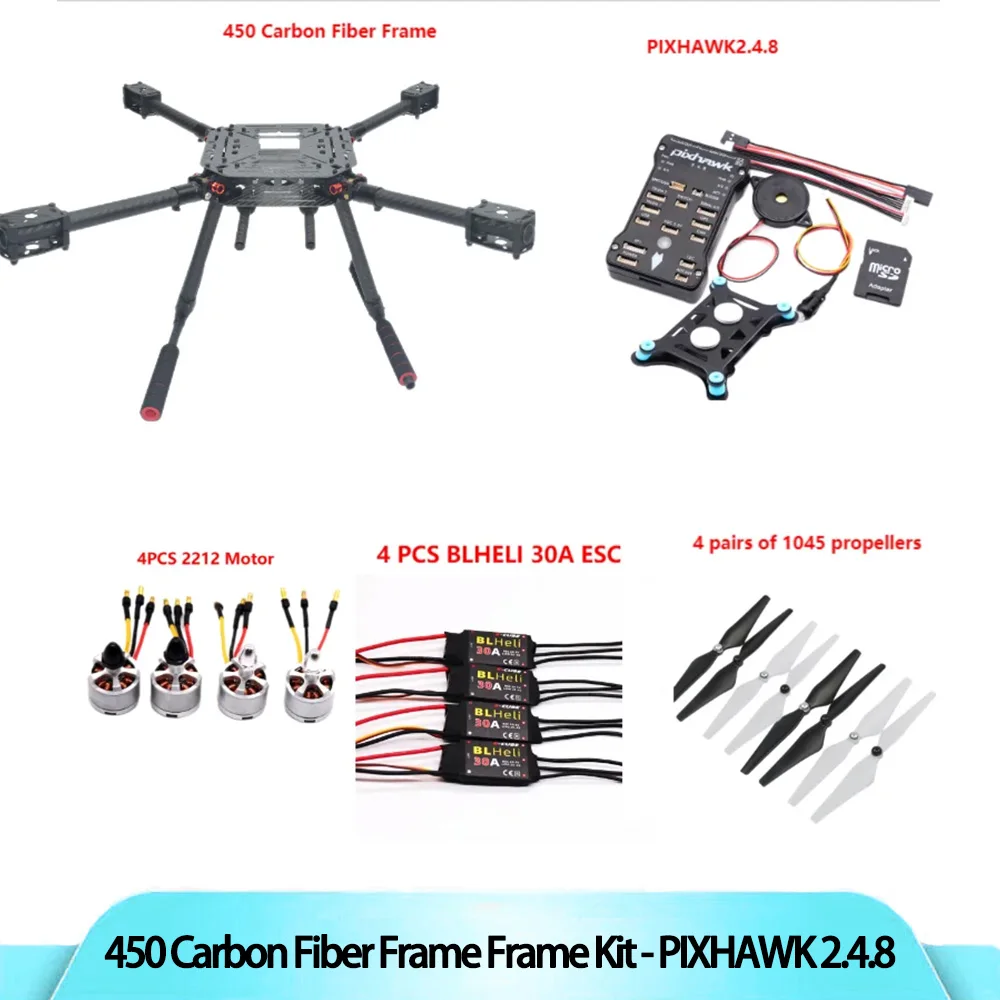PIXHAWK2.4.8 Flight Control Carbon Fiber 450 Frame Kit Ardupilot 100MW Radio Telemetry Quadcopter BLHELI 30A 2212 Motor ESC
PIXHAWK2.4.8 Flight Control Carbon Fiber 450 Frame Kit Ardupilot 100MW Radio Telemetry Quadcopter BLHELI 30A 2212 Motor ESC