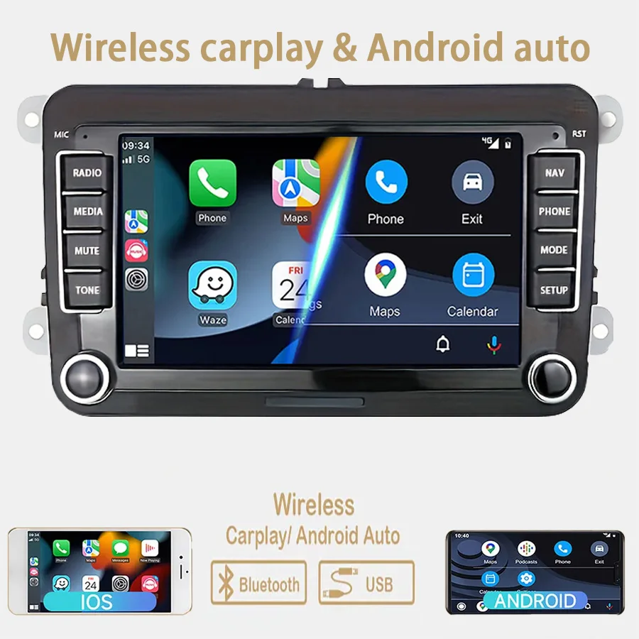 7inch Wireless Carplay Android Auto Car Radio for Volkswagen SEAT Leon Passat B6 B7 Tiguan Touran Multimedia GPS Auto Radio
7inch Wireless Carplay Android Auto Car Radio for Volkswagen SEAT Leon Passat B6 B7 Tiguan Touran Multimedia GPS Auto Radio