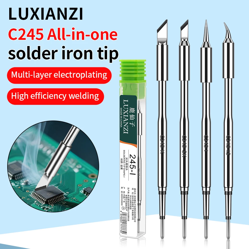 LUXIANZI C245 Series Soldering Iron Tips Welding Tools Replacement Heater Accessories Electric Soldering Iron Solder Head
LUXIANZI C245 Series Soldering Iron Tips Welding Tools Replacement Heater Accessories Electric Soldering Iron Solder Head
