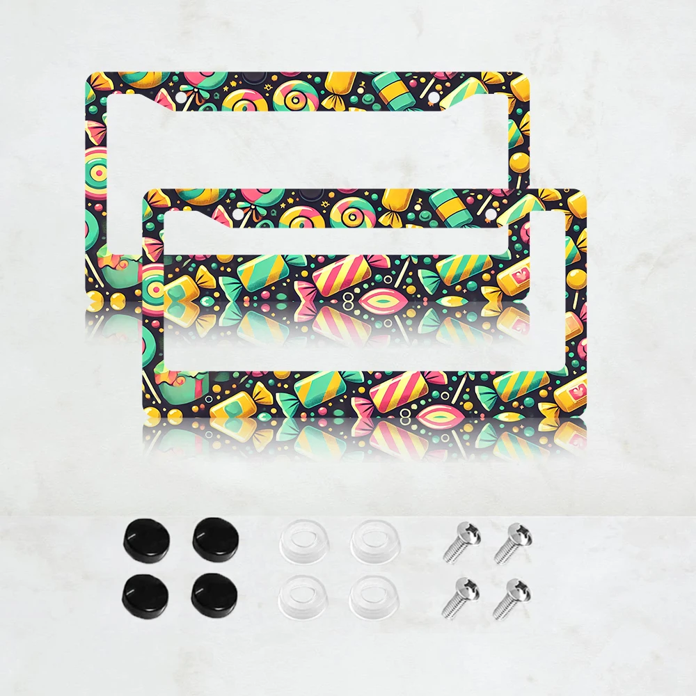 Рамка для номерного знака из алюминия «Candy Design», 2 шт., стандартный размер США, 6 x 12 дюймов, с 2 отверстиями
Рамка для номерного знака из алюминия «Candy Design», 2 шт., стандартный размер США, 6 x 12 дюймов, с 2 отверстиями