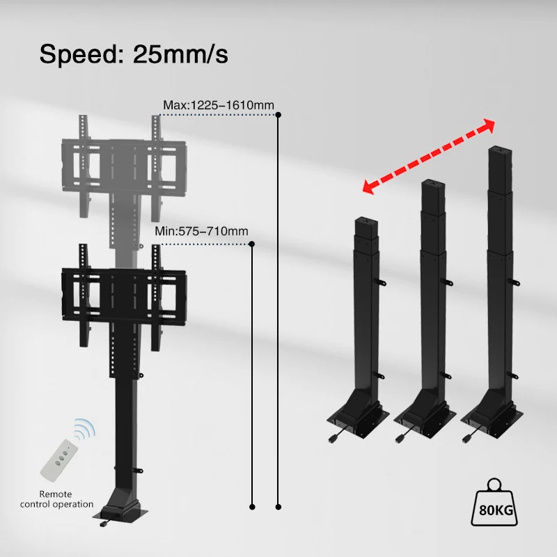 Electric Motorized Tv Mount Lift 32 Inch 70 Inch Automatic Drop Down Tv Lift 800mm
Electric Motorized Tv Mount Lift 32 Inch 70 Inch Automatic Drop Down Tv Lift 800mm