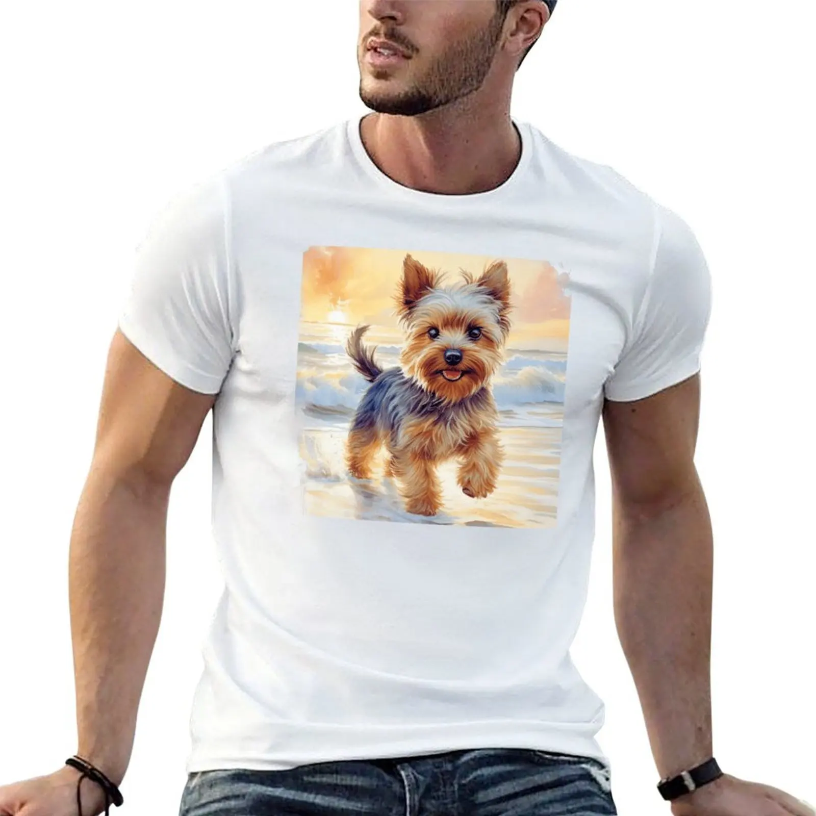 Yorkshire Terrier On The Beach T-Shirt man t shirt cotton high quality t shirts for man graphic tees T-Shirt
Yorkshire Terrier On The Beach T-Shirt man t shirt cotton high quality t shirts for man graphic tees T-Shirt