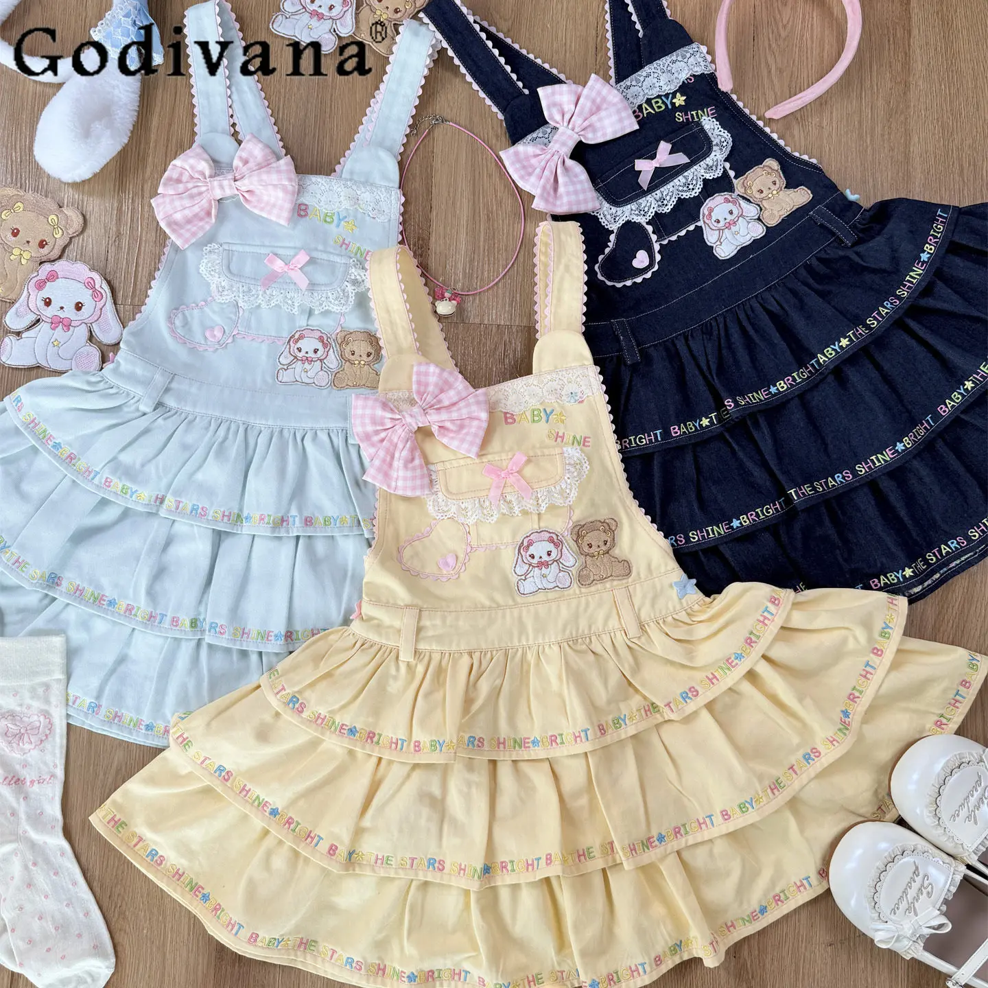 Original Japanese Kawaii Girls Lolita Strap Dress Summer New Cute Dress Cartoon Embroidery Lace Splicing Mini Dress for Women
Original Japanese Kawaii Girls Lolita Strap Dress Summer New Cute Dress Cartoon Embroidery Lace Splicing Mini Dress for Women