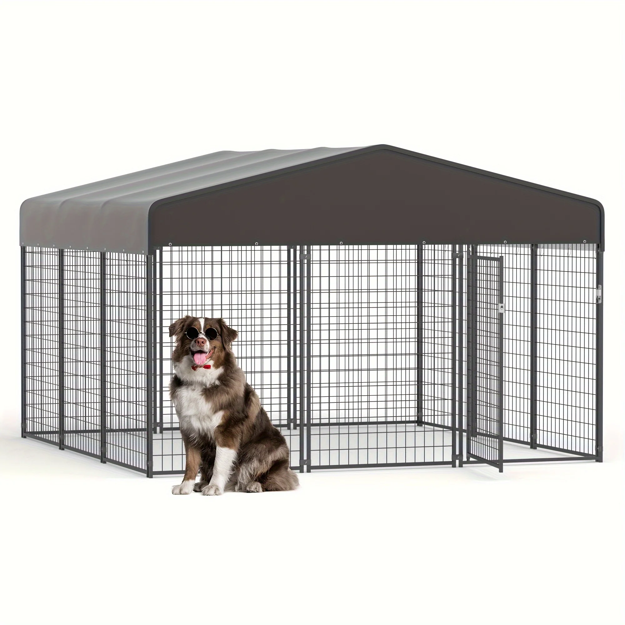 Dog Kennel, Heavy Duty Dog Cage Outside With Upgrade Secure Lock Dog Run Enclosure For Large Dogs Dog House With Waterproof & UV-Resistant Roof Cover Dog Playpen Dog Fence For Farm
Dog Kennel, Heavy Duty Dog Cage Outside With Upgrade Secure Lock Dog Run Enclosure For Large Dogs Dog House With Waterproof & UV-Resistant Roof Cover Dog Playpen Dog Fence For Farm