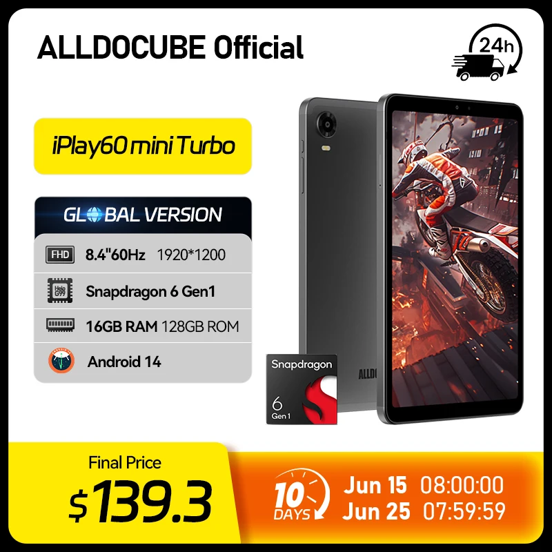 ALLDOCUBE iPlay60 mini Turbo Tablet 8.4 Inch Snapdragon 6 GEN1 Android 14 16GB(8GB+8GB Virtual) RAM 128GB ROM 5500mAh Tablet
ALLDOCUBE iPlay60 mini Turbo Tablet 8.4 Inch Snapdragon 6 GEN1 Android 14 16GB(8GB+8GB Virtual) RAM 128GB ROM 5500mAh Tablet