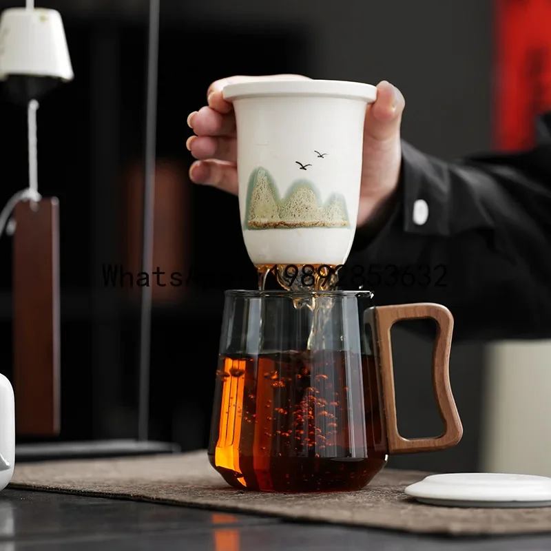 ceramic office mug - "a thousand miles of rivers and mountains" tea infuser cup - business gift universal gift box set
ceramic office mug - "a thousand miles of rivers and mountains" tea infuser cup - business gift universal gift box set