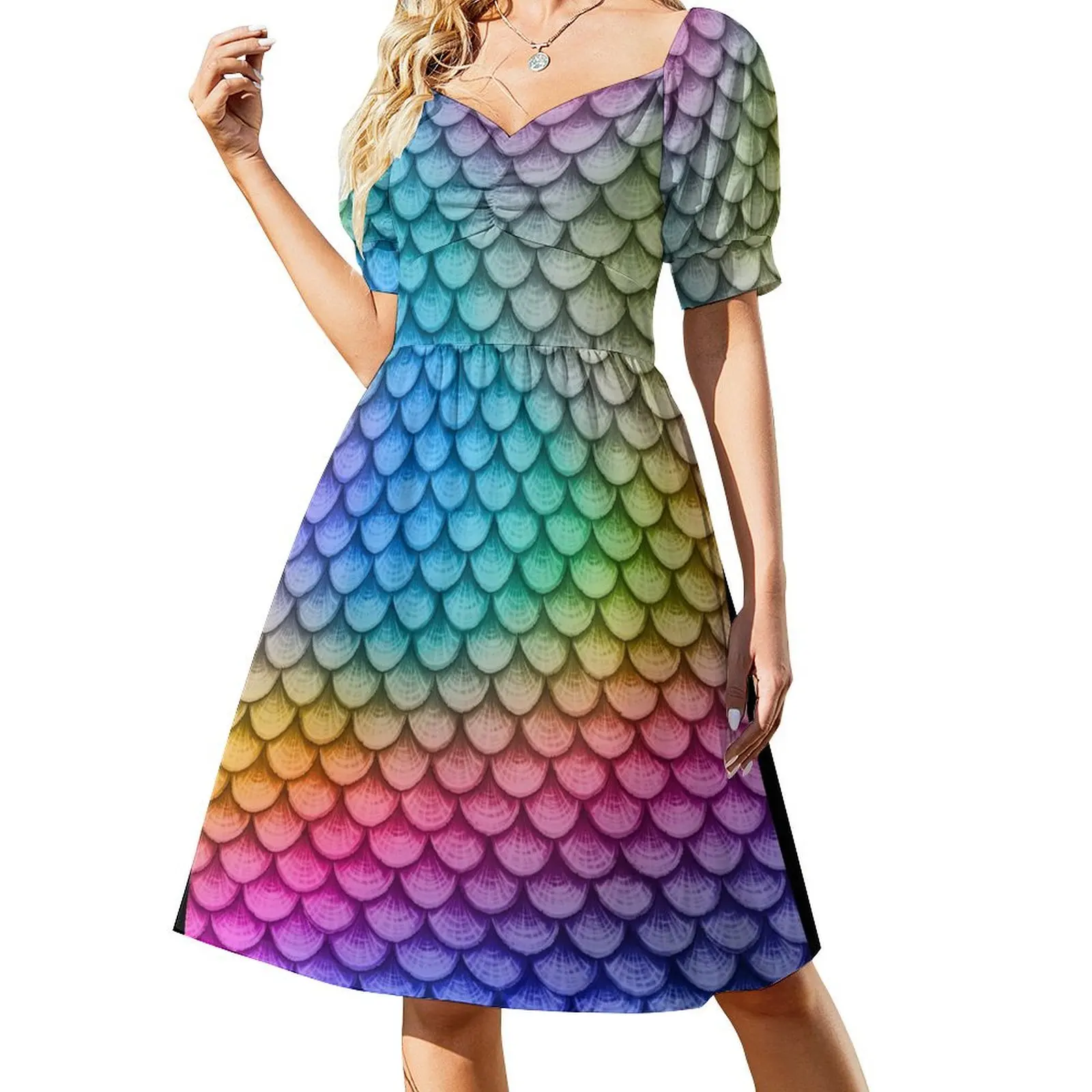 Mermaid Scales Holographic Short-Sleeved Dress fairy dress Dance dresses elegant chic women dresses promotion Womens dresses
Mermaid Scales Holographic Short-Sleeved Dress fairy dress Dance dresses elegant chic women dresses promotion Womens dresses