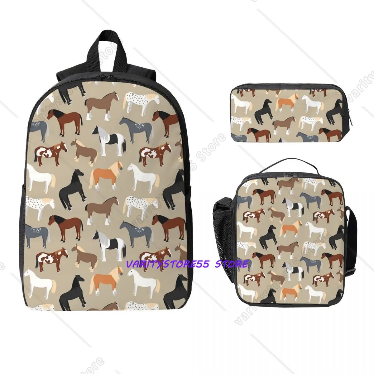 Horse Breeds Pattern Backpack Student Boys Girls BookBag School Bag Laptop Shoulder Bags 3ps Insulated Lunch Bag Pencil Case
Horse Breeds Pattern Backpack Student Boys Girls BookBag School Bag Laptop Shoulder Bags 3ps Insulated Lunch Bag Pencil Case