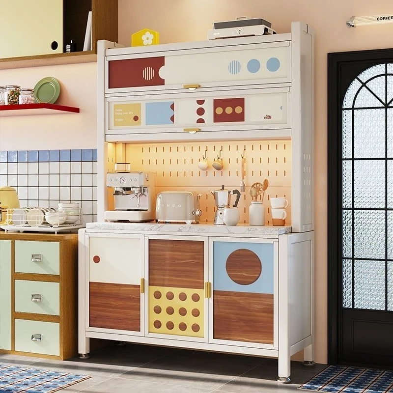 Wrought iron leather integrated storage cabinet against the wall, living room household coffee and tea side cabinet
Wrought iron leather integrated storage cabinet against the wall, living room household coffee and tea side cabinet