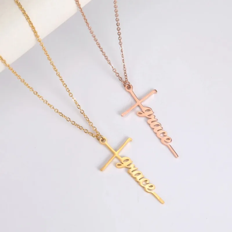 Custom Name Cross Pendant Necklace Stainless Steel Personalized Jewelry Chain on The Neck New Year Valentine's Day Gifts
Custom Name Cross Pendant Necklace Stainless Steel Personalized Jewelry Chain on The Neck New Year Valentine's Day Gifts