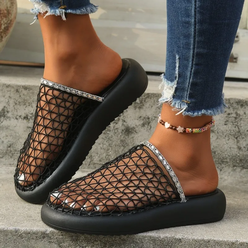 Women's Plus Size Closed Toe Mesh Mules Platform Chain Detail Breathable Summer Outdoor Slides 2026 New Arrival
Women's Plus Size Closed Toe Mesh Mules Platform Chain Detail Breathable Summer Outdoor Slides 2026 New Arrival