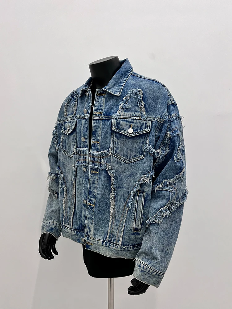Men's denim jacket American burr washed cotton tide irregular design sense gradual change lapel single breasted buckle versatile
Men's denim jacket American burr washed cotton tide irregular design sense gradual change lapel single breasted buckle versatile