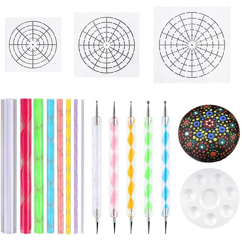 HOT-Mandala Dotting Stencil Tools Rock Painting Kit Ball Stylus Dotting Tools Include Stencil, Paint Tray (85 Pack)
HOT-Mandala Dotting Stencil Tools Rock Painting Kit Ball Stylus Dotting Tools Include Stencil, Paint Tray (85 Pack)