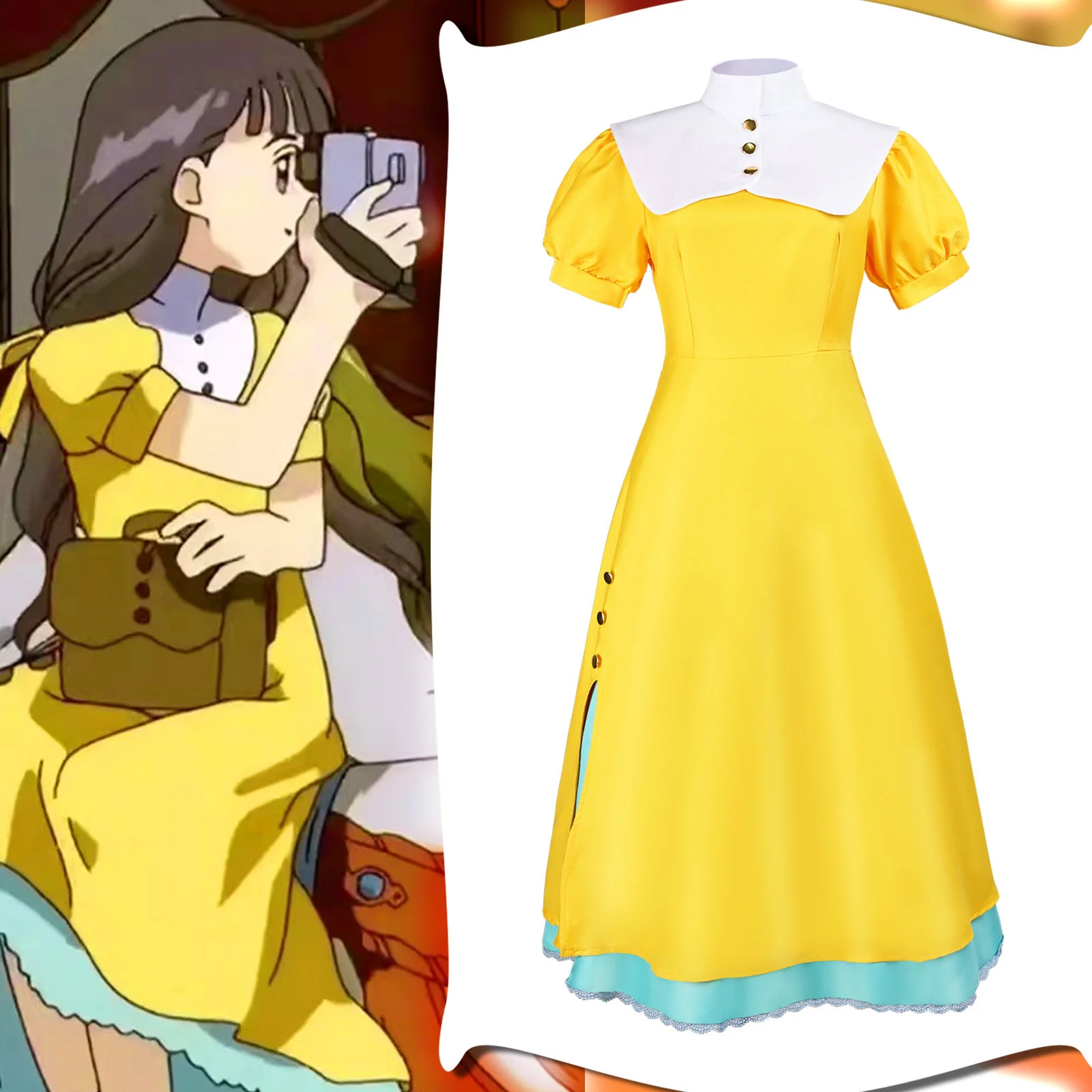 Аниме Magic Card Captor Girl Sakura Косплей Tomoyo Daidoji Косплей Костюм Парик Желтое Платье Лолиты Девушка Женщина Повседневный Костюм
Аниме Magic Card Captor Girl Sakura Косплей Tomoyo Daidoji Косплей Костюм Парик Желтое Платье Лолиты Девушка Женщина Повседневный Костюм