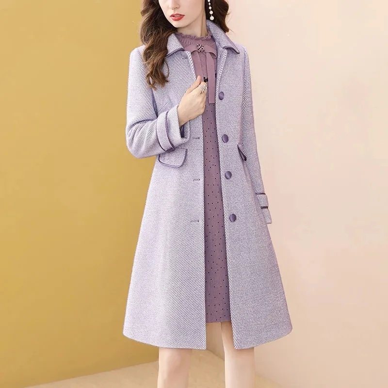 2024 Spring Autumn Woolen Coat Womens Elegant Temperament Slim All-match Wool Jacket Women Large Size Stitching Long Outerwear
2024 Spring Autumn Woolen Coat Womens Elegant Temperament Slim All-match Wool Jacket Women Large Size Stitching Long Outerwear
