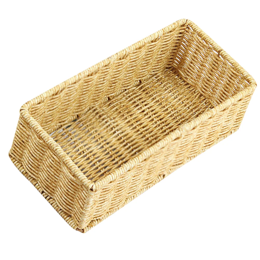 27cm x 13cm x 9cm Handmade Rattan Woven Storage Basket Shallow Coffee Color Chopsticks Cutlery Napkins Fruit Snacks Kitchen
27cm x 13cm x 9cm Handmade Rattan Woven Storage Basket Shallow Coffee Color Chopsticks Cutlery Napkins Fruit Snacks Kitchen