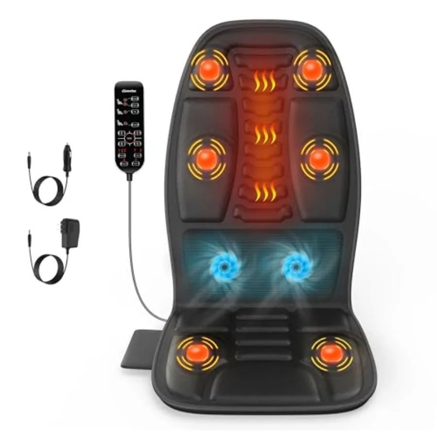 Portable Back Massager with Heat for Pain Relief in Office and Home Use Deep Tissue Massage Chair Cushion and Seat Pad in Black
Portable Back Massager with Heat for Pain Relief in Office and Home Use Deep Tissue Massage Chair Cushion and Seat Pad in Black