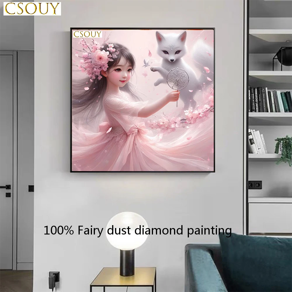 Ancient Style white fox girl Fairy Dust Square Drill Full Diy Diamond Painting Cross Stitch Crystal Embroidery Mosaic Decor Nee 
Ancient Style white fox girl Fairy Dust Square Drill Full Diy Diamond Painting Cross Stitch Crystal Embroidery Mosaic Decor Nee