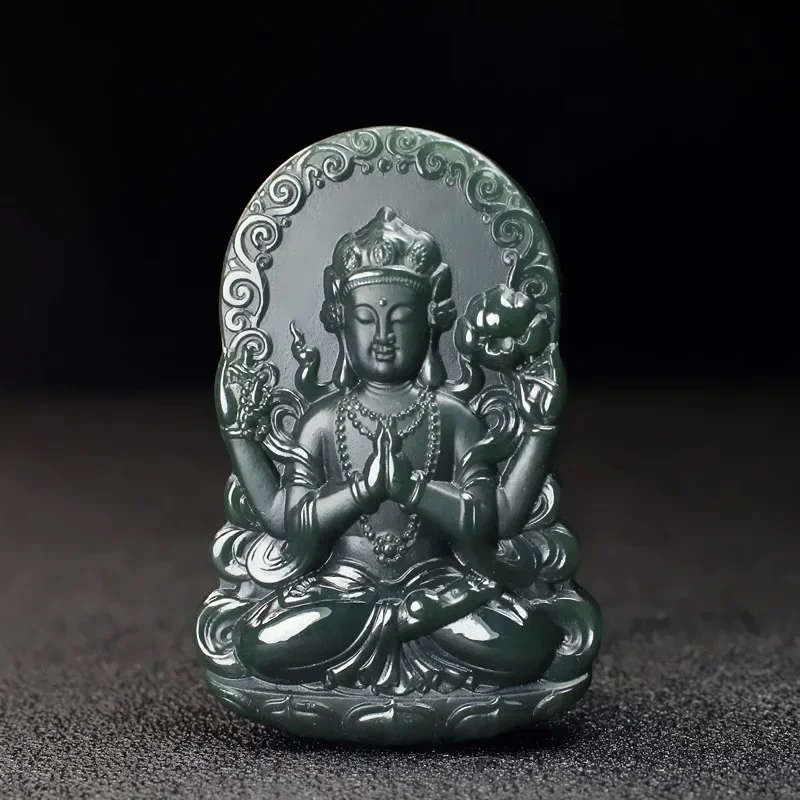 Natural Hetian green jade four arms Guanyin pendant double-sided work Guanyin pendant necklace men's jade plate pendant
Natural Hetian green jade four arms Guanyin pendant double-sided work Guanyin pendant necklace men's jade plate pendant