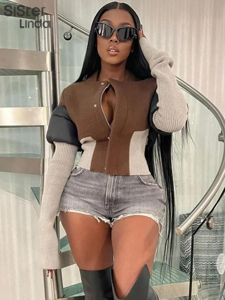 Sisterlinda Contrast Color Hipster Patchwork Jacket Women Long Sleeve Zip Trend Chic Coat Female Casual Basic Jersey Outwear2025
Sisterlinda Contrast Color Hipster Patchwork Jacket Women Long Sleeve Zip Trend Chic Coat Female Casual Basic Jersey Outwear2025