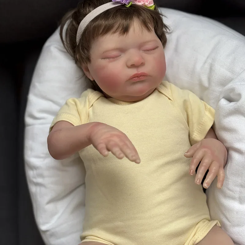 48cm Realistic Cotton Body Baby Doll Laura with Hand-rooted Hair Lifelike Vinyl Alive Doll
48cm Realistic Cotton Body Baby Doll Laura with Hand-rooted Hair Lifelike Vinyl Alive Doll