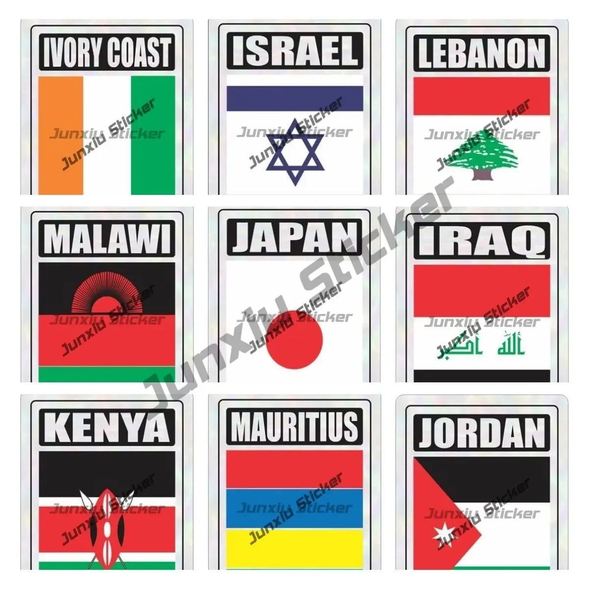 Car Stickers Custom Printing Flag Decals Art Pattern Asia and Africa Country Flag Sticker Grille Bumper Window Body Decoration
Car Stickers Custom Printing Flag Decals Art Pattern Asia and Africa Country Flag Sticker Grille Bumper Window Body Decoration