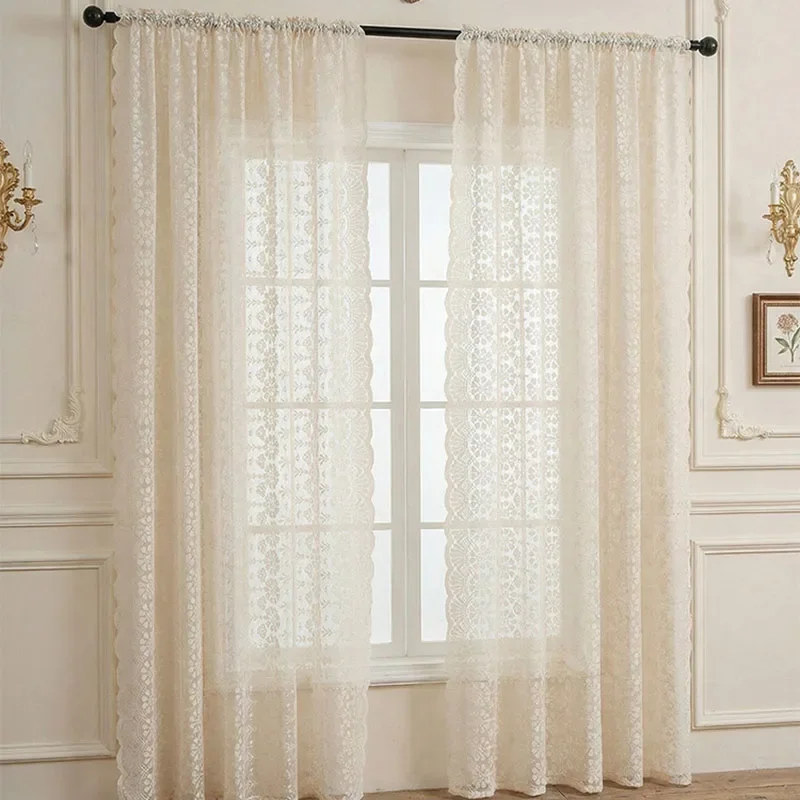 French Polyester Jacquard Lace Curtain Semi-Shading Sheer Window Drapes for Bedroom Translucent Breathable Living Room Decor
French Polyester Jacquard Lace Curtain Semi-Shading Sheer Window Drapes for Bedroom Translucent Breathable Living Room Decor