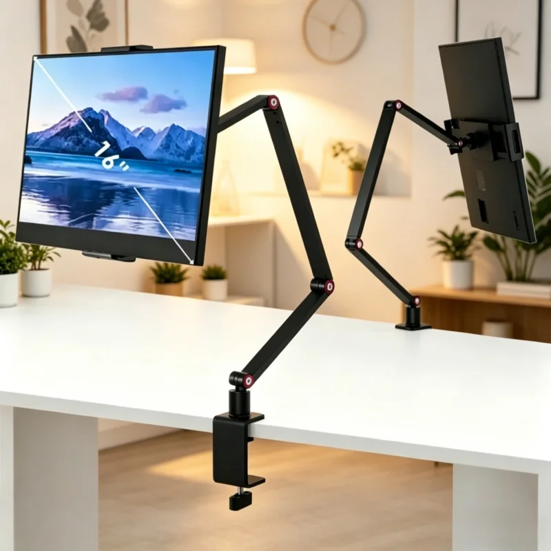 Portable 360 Rotating Tablet Mount with VESA Hanging Arm, Adjustable Lazy Stand for 16 Inch Tablet Bedroom Office
Portable 360 Rotating Tablet Mount with VESA Hanging Arm, Adjustable Lazy Stand for 16 Inch Tablet Bedroom Office