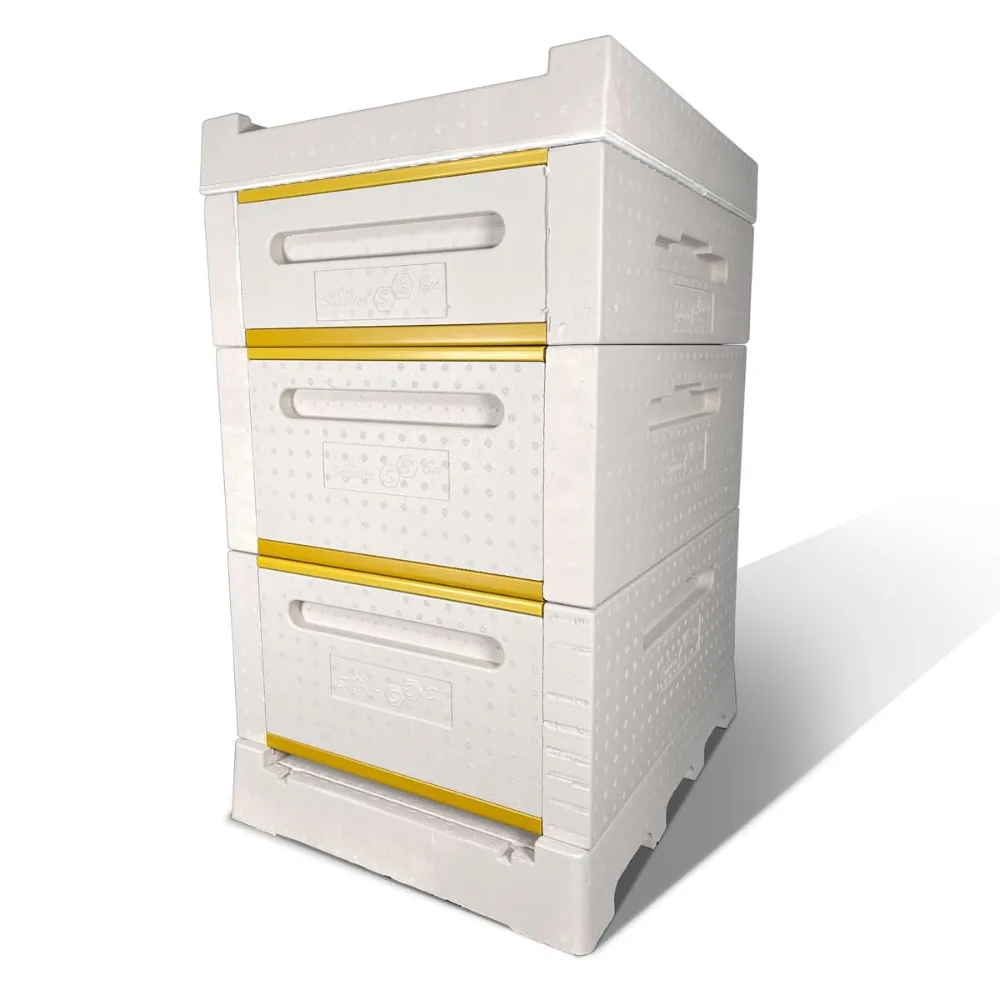 Insulated Polystyrene Beehive Kit with 20 Deep and 10 Medium Wax-Coated Frames for Efficient Beekeeping
Insulated Polystyrene Beehive Kit with 20 Deep and 10 Medium Wax-Coated Frames for Efficient Beekeeping