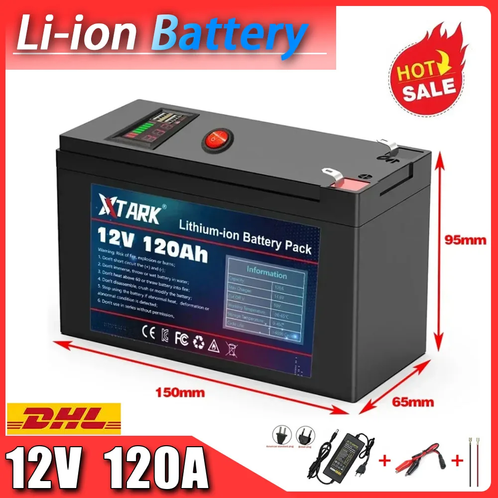 2024 Upgraded 12V 120000mAh Portable Rechargeable Battery Built-in 5V 2.1A USB Power Display Charging Port with +12.6V Charger
2024 Upgraded 12V 120000mAh Portable Rechargeable Battery Built-in 5V 2.1A USB Power Display Charging Port with +12.6V Charger