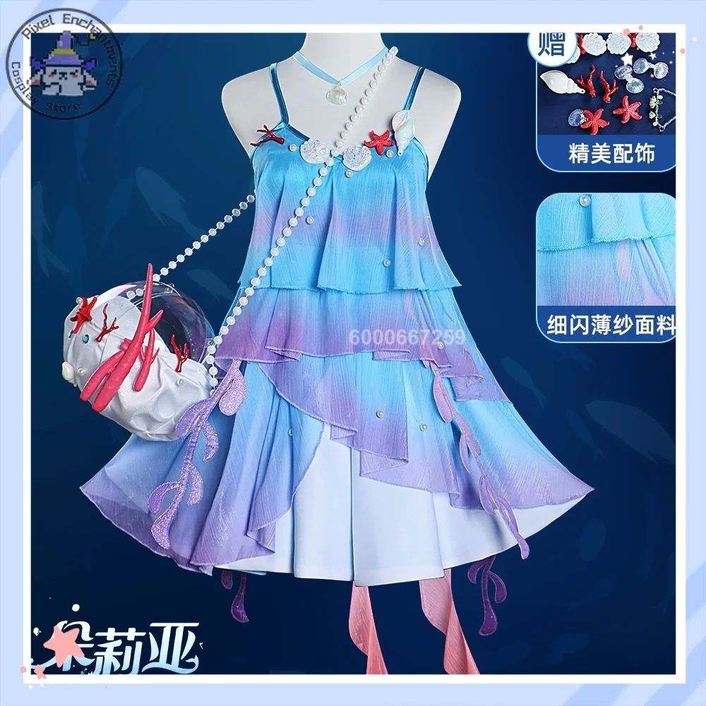 Honor of Kings Doria Mermaid Princess Women's Clothing Set Two-dimensional Anime-style Games Cosplay Costume Blue Flowing Dress
Honor of Kings Doria Mermaid Princess Women's Clothing Set Two-dimensional Anime-style Games Cosplay Costume Blue Flowing Dress