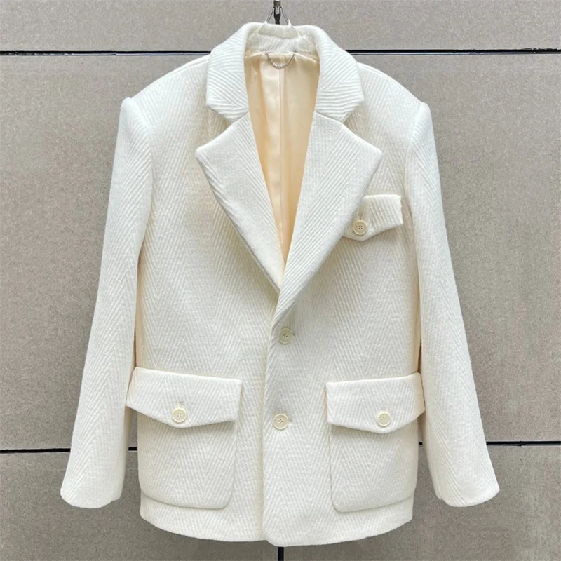 Women's jacket 2026 Spring new single breasted slim fit women's suit jacket Wool blend women's coat asymmetry Casual outerwears
Women's jacket 2026 Spring new single breasted slim fit women's suit jacket Wool blend women's coat asymmetry Casual outerwears