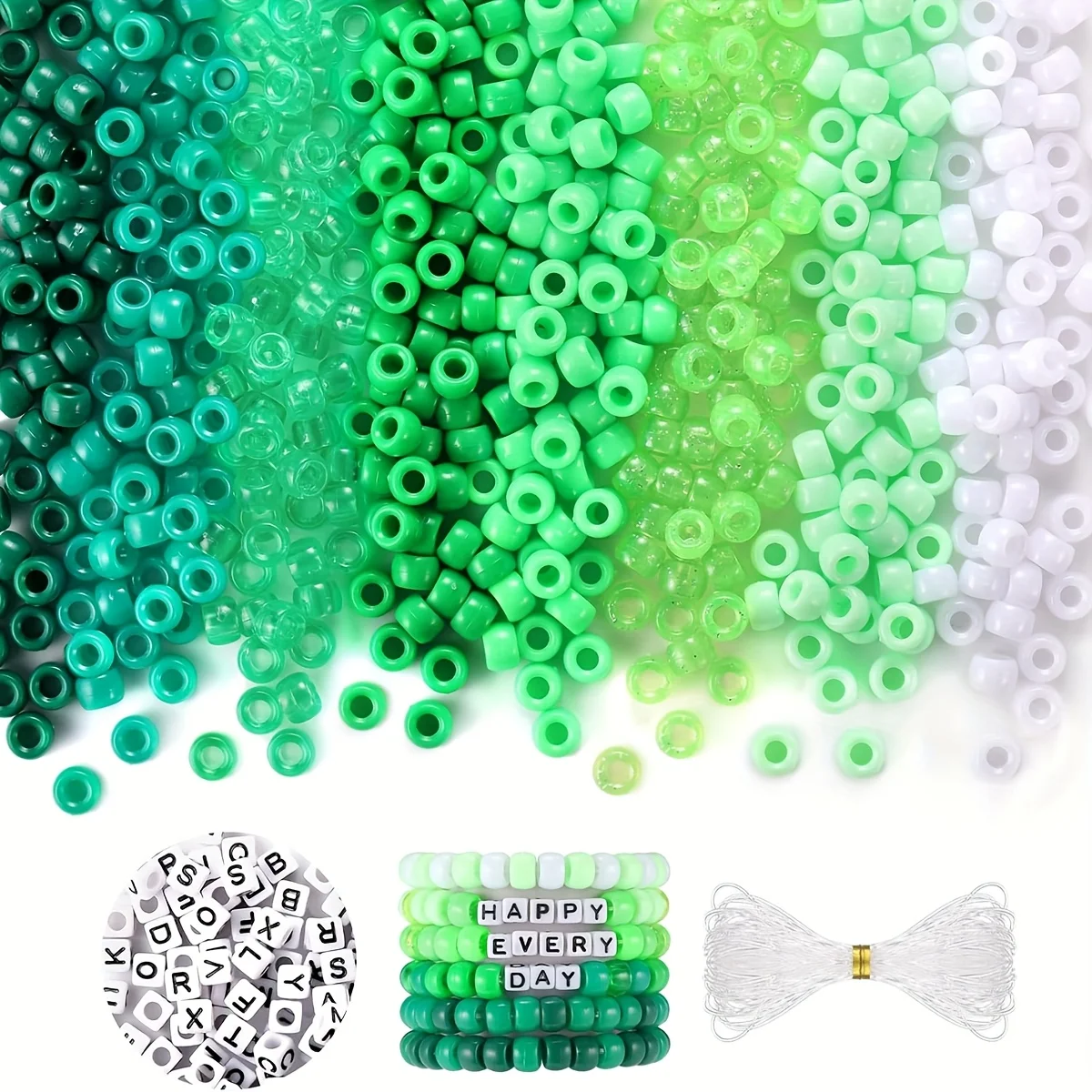 1300 шт. зеленых бусин-пони ко Дню Святого Патрика оптом, подходят для изготовления браслетов, подарков и украшений.
1300 шт. зеленых бусин-пони ко Дню Святого Патрика оптом, подходят для изготовления браслетов, подарков и украшений.