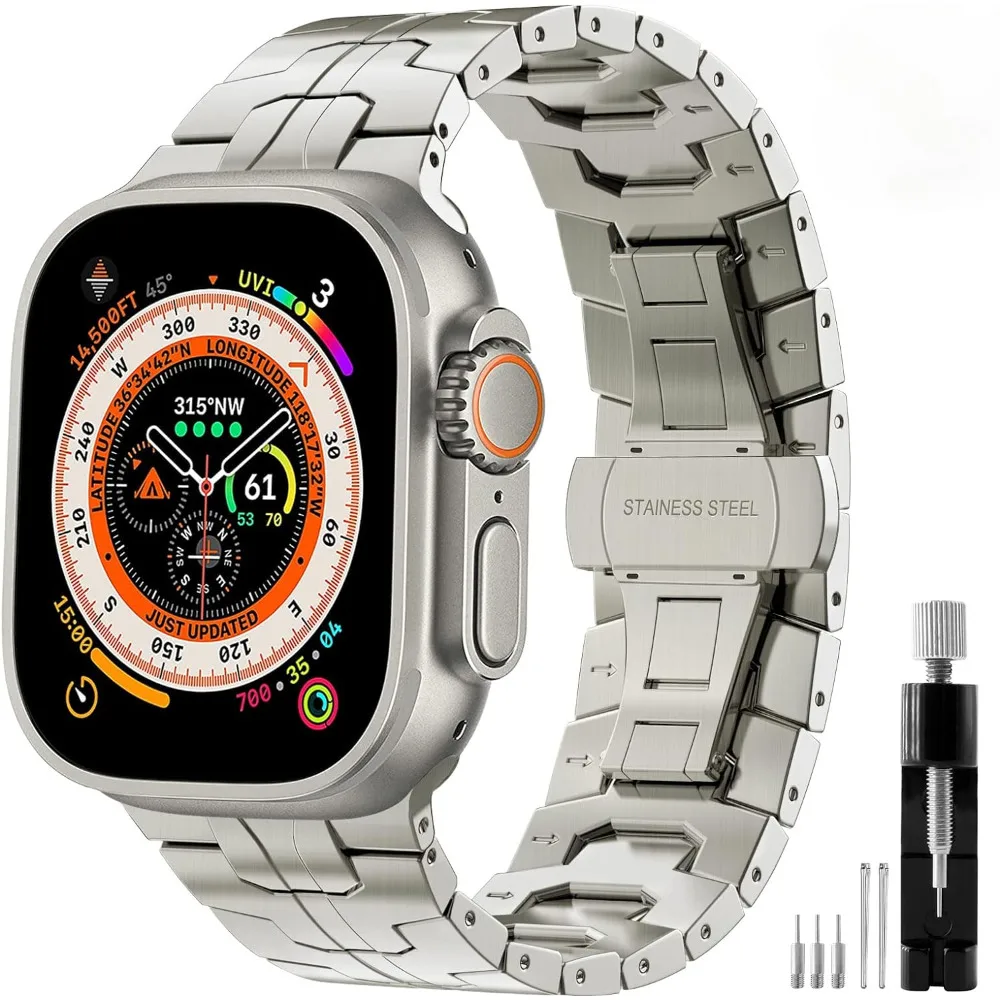 Ремешок из нержавеющей стали для Apple Watch Ultra 2 49 мм, мужской металлический звеньевой браслет для iWatch 7 8 9 45 мм 44 мм 6 5 4 SE 3 42 мм 41 мм 40 мм
Ремешок из нержавеющей стали для Apple Watch Ultra 2 49 мм, мужской металлический звеньевой браслет для iWatch 7 8 9 45 мм 44 мм 6 5 4 SE 3 42 мм 41 мм 40 мм